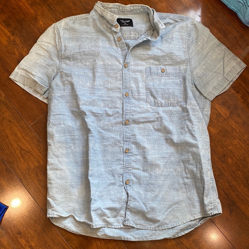 Cedar Wood State | Men’s Button Up T Shirt